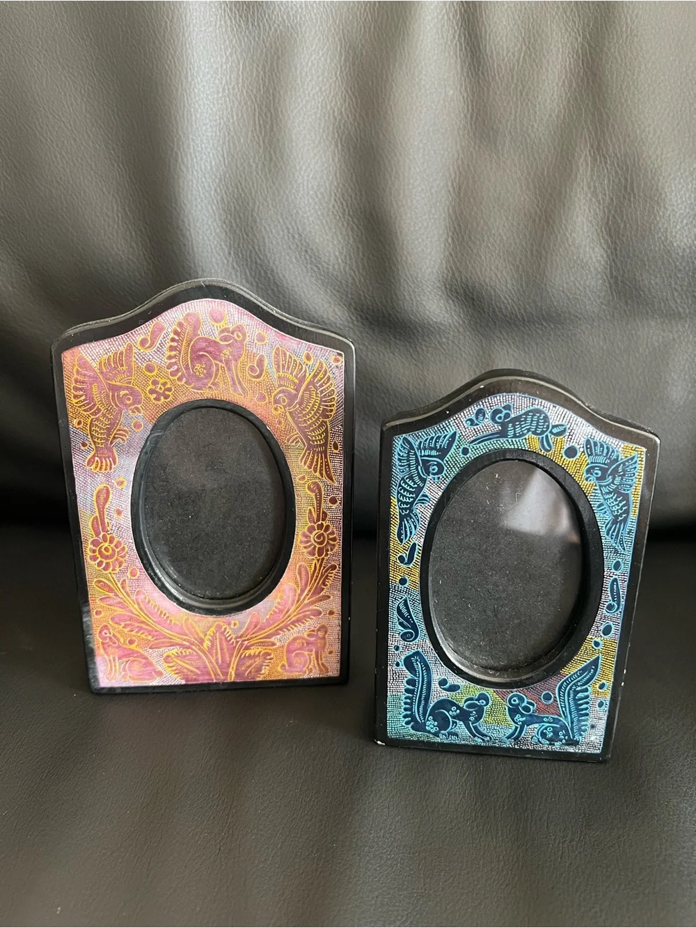 Burgundy & Blue Decorative Photo Frames - Set of 2
